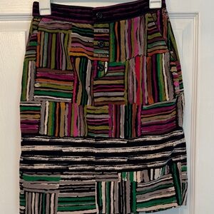 Odille Multicolor Patchwork Mini Skirt